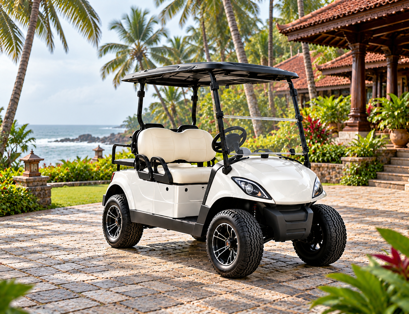 Electric buggy for guest transportation at hotels and resorts in Kerala